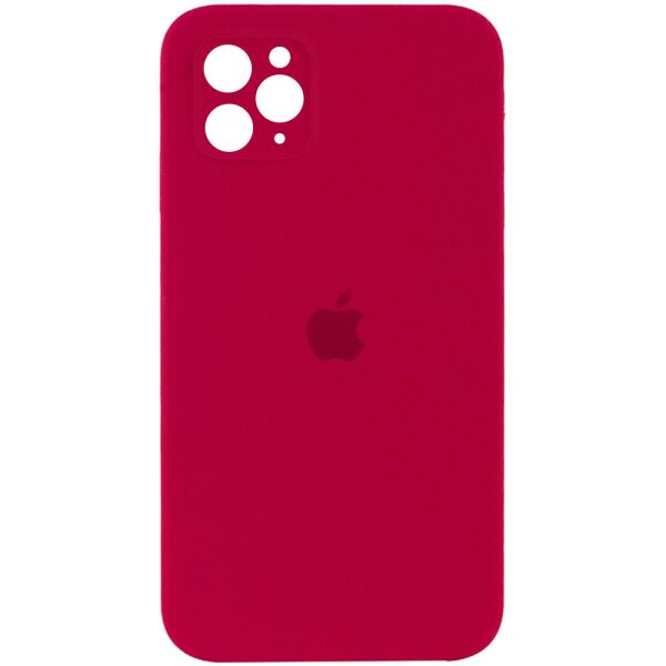 

Противоударный Защитный Силиконовый Чехол - Накладка Epik Silicone Case Square Full Camera Protective (AA) для Apple iPhone 11 Pro (5.8'') + Усиленная Защита Камеры / с Микрофиброй / Матовый / Красный / Rose Red