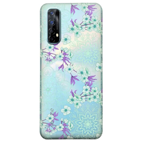 

Прозрачный силиконовый чехол iSwag для Realme 7 с рисунком - Цветочная мандала (KS8037)