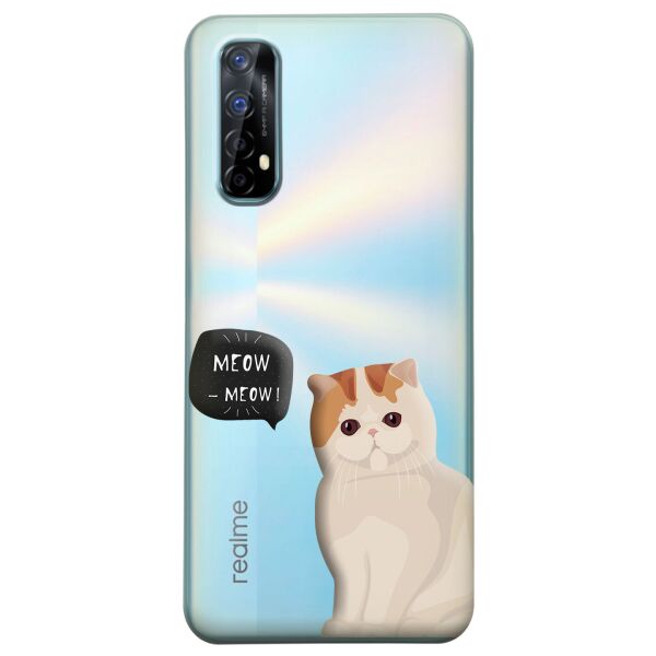 

Прозрачный силиконовый чехол iSwag для Realme 7 с рисунком - Котенок (KS8042)