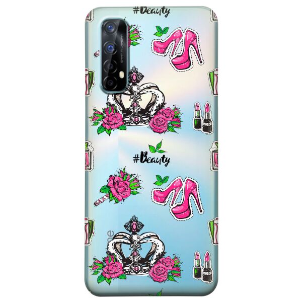 

Прозрачный силиконовый чехол iSwag для Realme 7 с рисунком - Женский дизайн (KS8055)