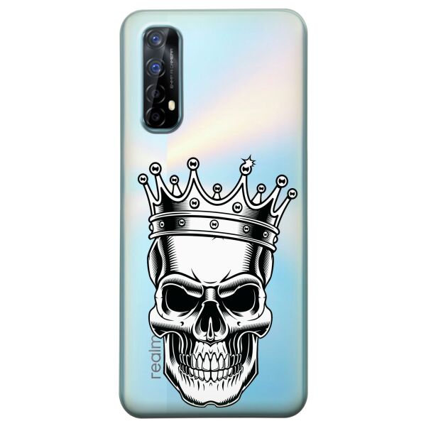 

Прозрачный силиконовый чехол iSwag для Realme 7 с рисунком - Царский череп (KS8065)
