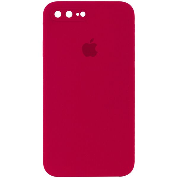 

Противоударный Защитный Силиконовый Чехол - Накладка Epik Silicone Case Square Full Camera Protective (AA) для Apple iPhone 7 plus + / 8 plus + (5.5'') + Усиленная Защита Камеры / с Микрофиброй / Матовый / Красный / Rose Red