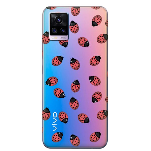 

Прозрачный силиконовый чехол iSwag для Vivo V20 с рисунком - Божьи коровки (KS8333)