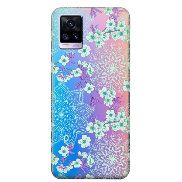 

Прозрачный силиконовый чехол iSwag для Vivo V20 с рисунком - Цветочная мандала (KS8337)
