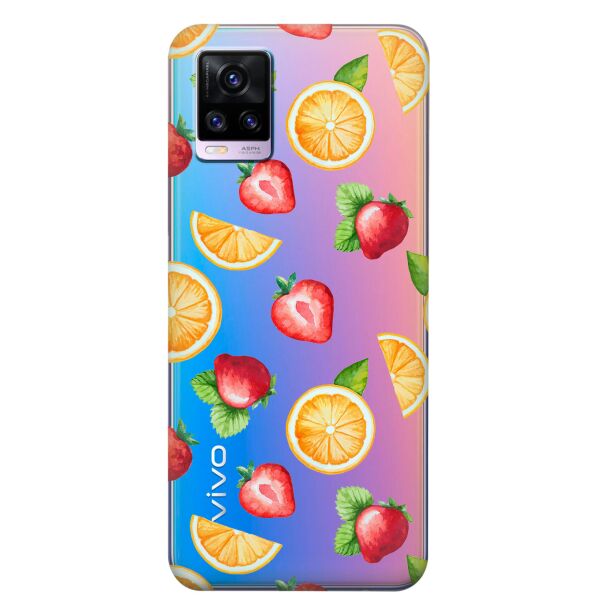 

Прозрачный силиконовый чехол iSwag для Vivo V20 с рисунком - Фруктовый дизайн (KS8345)