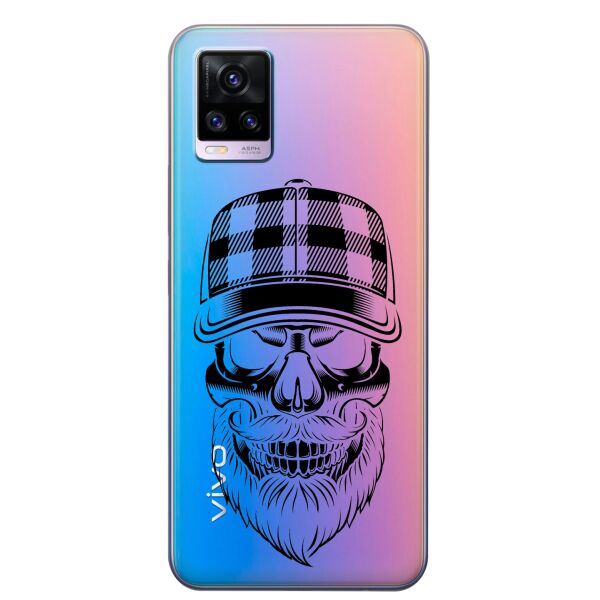 

Прозрачный силиконовый чехол iSwag для Vivo V20 с рисунком - Бородатый череп (KS8351)