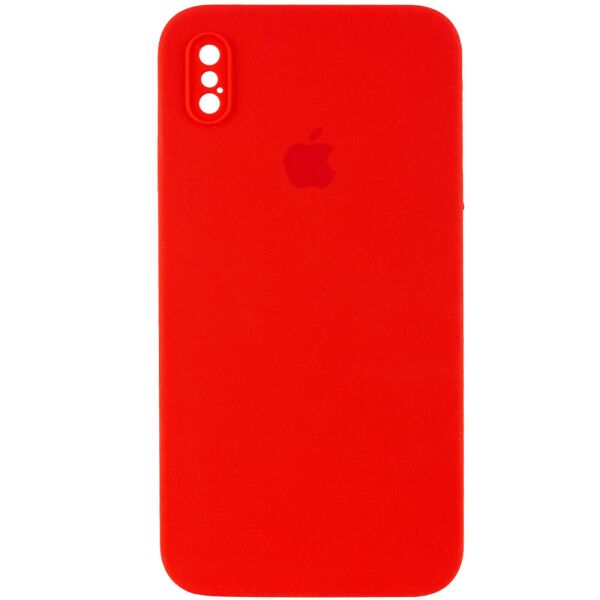 

Противоударный Защитный Силиконовый Чехол - Накладка Epik Silicone Case Square Full Camera Protective (AA) для Apple iPhone XS Max (6.5'') + Усиленная Защита Камеры / с Микрофиброй / Матовый / Красный / Red
