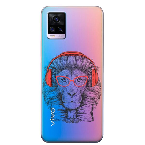 

Прозрачный силиконовый чехол iSwag для Vivo V20 с рисунком - Лев (KS8357)