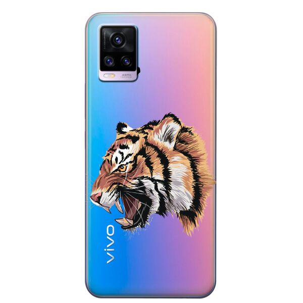 

Прозрачный силиконовый чехол iSwag для Vivo V20 с рисунком - Тигр (KS8363)