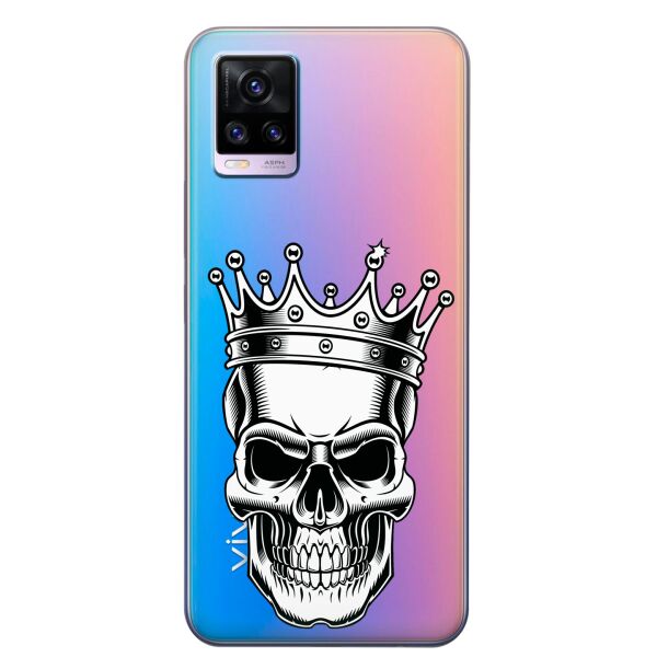 

Прозрачный силиконовый чехол iSwag для Vivo V20 с рисунком - Царский череп (KS8365)