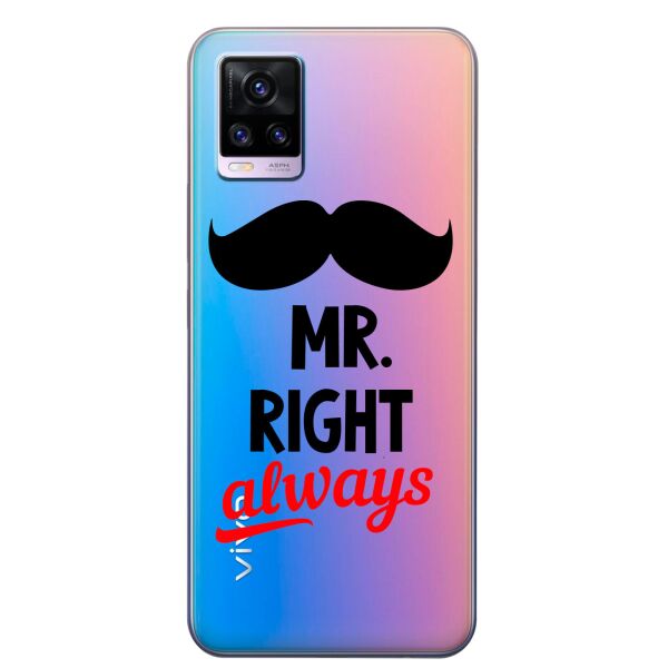 

Прозрачный силиконовый чехол iSwag для Vivo V20 с рисунком - Mr Right (KS8370)