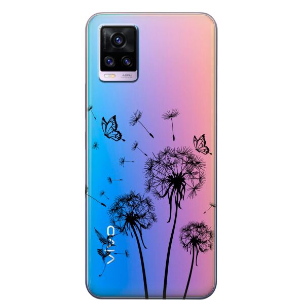 

Прозрачный силиконовый чехол iSwag для Vivo V20 с рисунком - Одуванчики (KS8371)