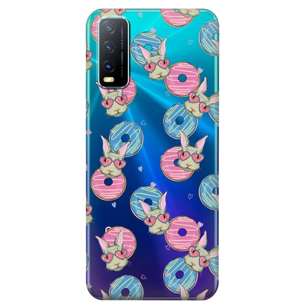 

Прозрачный силиконовый чехол iSwag для Vivo Y20 с рисунком - Зайчики (KS8455)