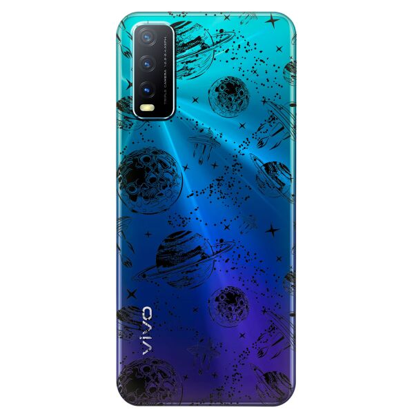 

Прозрачный силиконовый чехол iSwag для Vivo Y20 с рисунком - Космос (KS8463)
