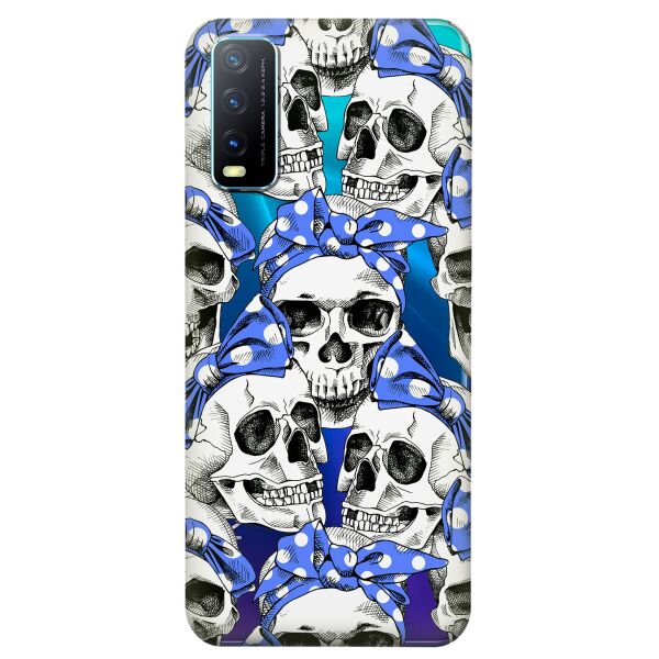 

Прозрачный силиконовый чехол iSwag для Vivo Y20 с рисунком - Черепа (KS8467)