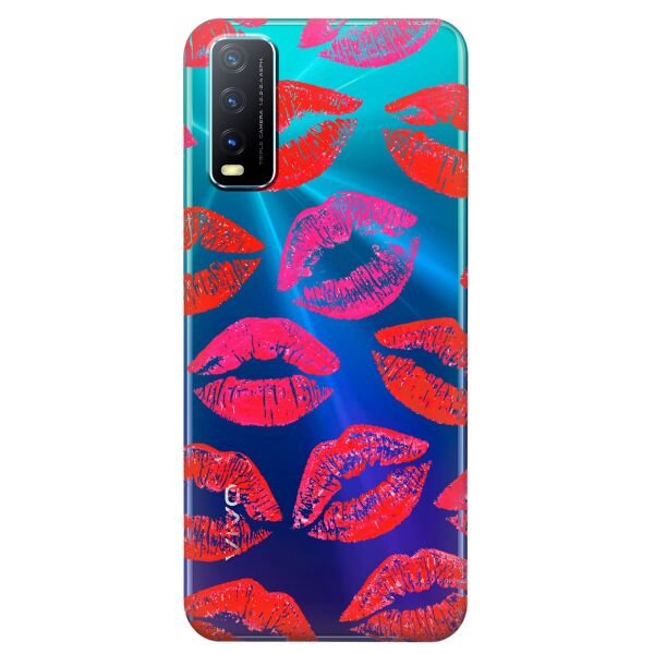 

Прозрачный силиконовый чехол iSwag для Vivo Y20 с рисунком - Поцелуи (KS8468)