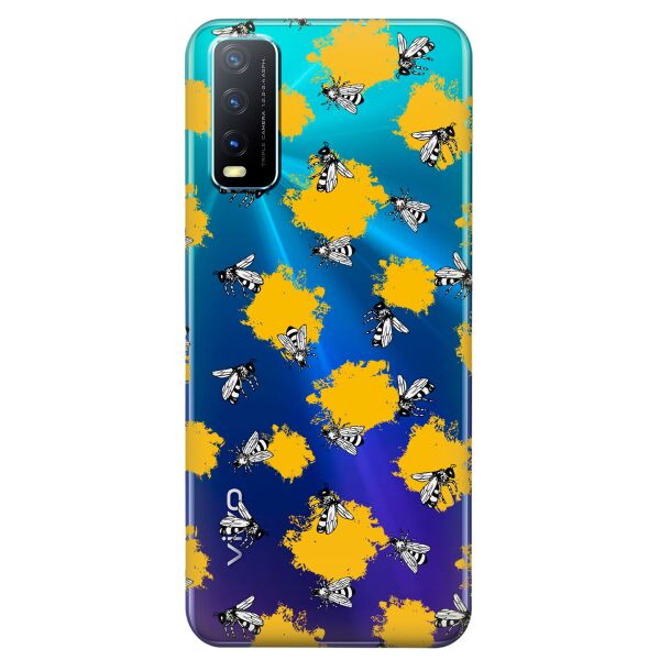 

Прозрачный силиконовый чехол iSwag для Vivo Y20 с рисунком - Пчелы (KS8477)