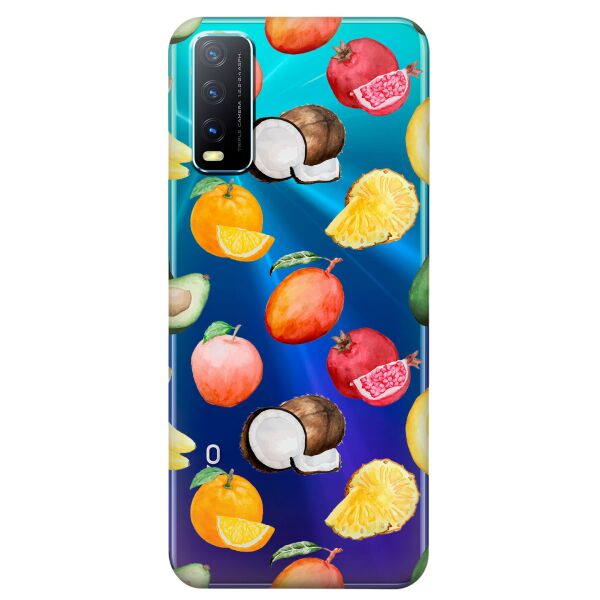 

Прозрачный силиконовый чехол iSwag для Vivo Y20 с рисунком - Фрукты (KS8481)