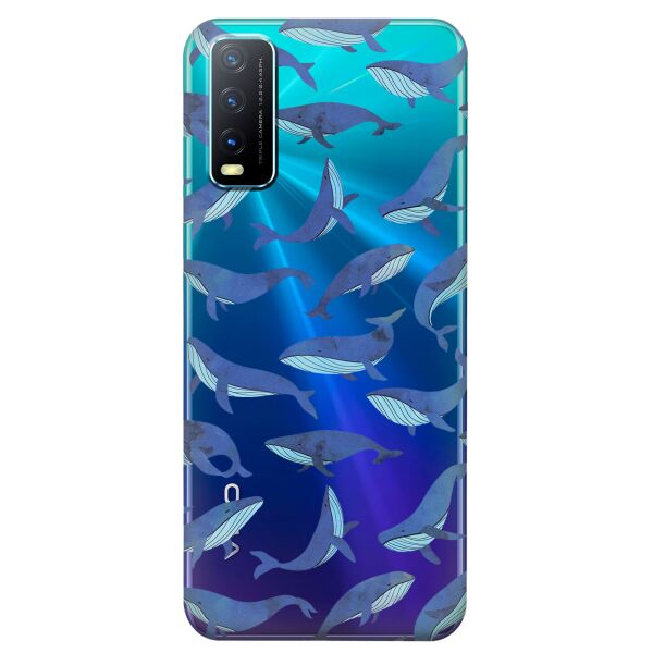 

Прозрачный силиконовый чехол iSwag для Vivo Y20 с рисунком - Киты (KS8484)