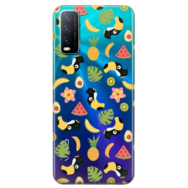 

Прозрачный силиконовый чехол iSwag для Vivo Y20 с рисунком - Летний клипарт (KS8488)