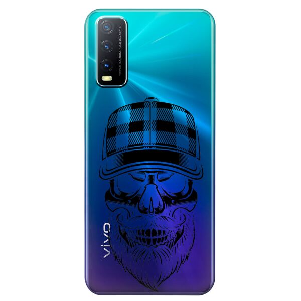 

Прозрачный силиконовый чехол iSwag для Vivo Y20 с рисунком - Бородатый череп (KS8501)