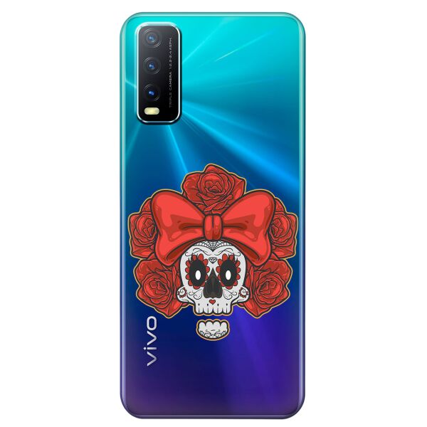 

Прозрачный силиконовый чехол iSwag для Vivo Y20 с рисунком - Готический череп (KS8504)