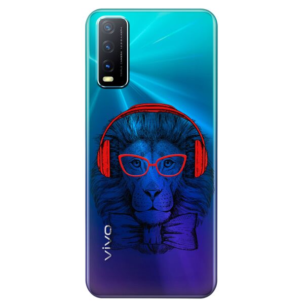 

Прозрачный силиконовый чехол iSwag для Vivo Y20 с рисунком - Лев (KS8507)