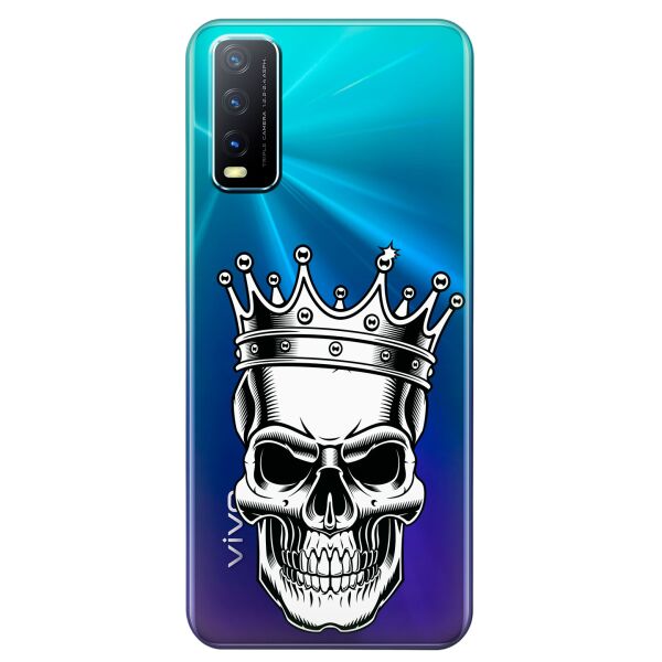 

Прозрачный силиконовый чехол iSwag для Vivo Y20 с рисунком - Царский череп (KS8515)
