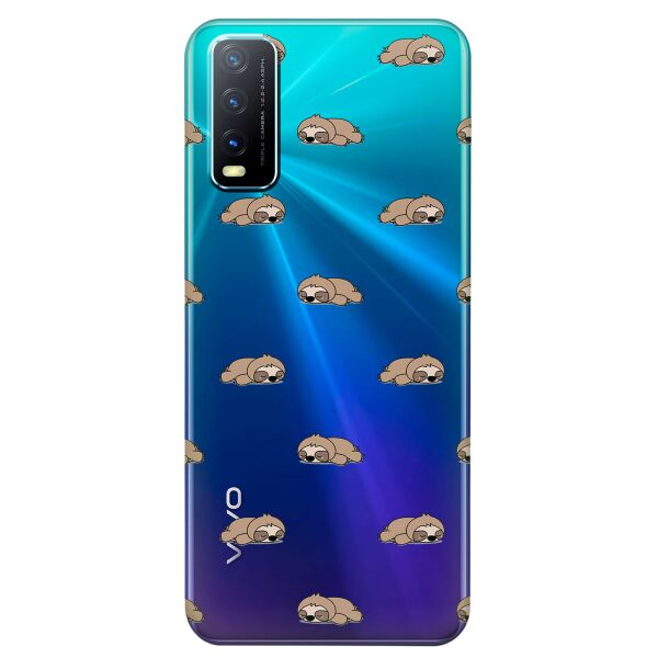 

Прозрачный силиконовый чехол iSwag для Vivo Y20 с рисунком - Спящие ленивцы (KS8516)