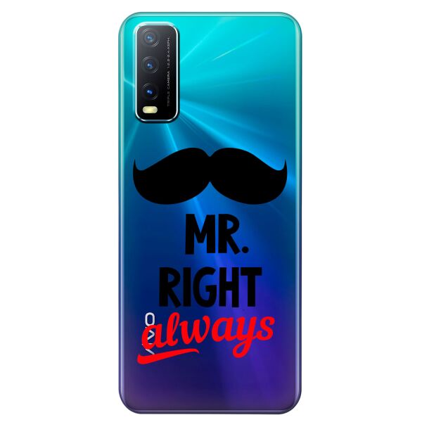 

Прозрачный силиконовый чехол iSwag для Vivo Y20 с рисунком - Mr Right (KS8520)