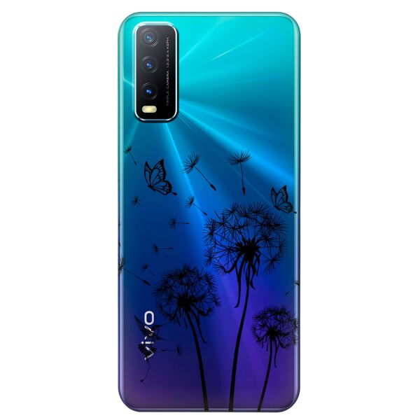 

Прозрачный силиконовый чехол iSwag для Vivo Y20 с рисунком - Одуванчики (KS8521)