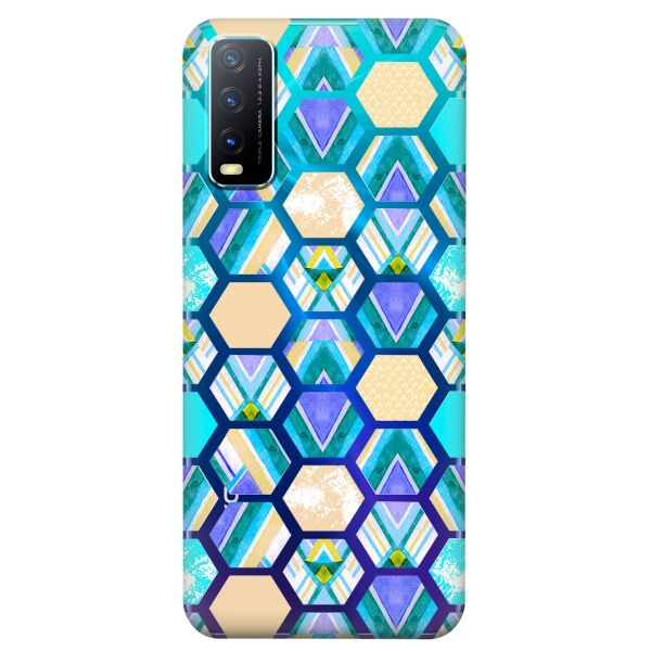 

Прозрачный силиконовый чехол iSwag для Vivo Y20 с рисунком - Ромбы (KS8524)