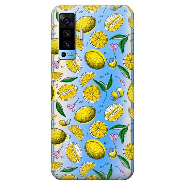 

Прозрачный силиконовый чехол iSwag для Vivo X50 с рисунком - Лимоны (KS8549)