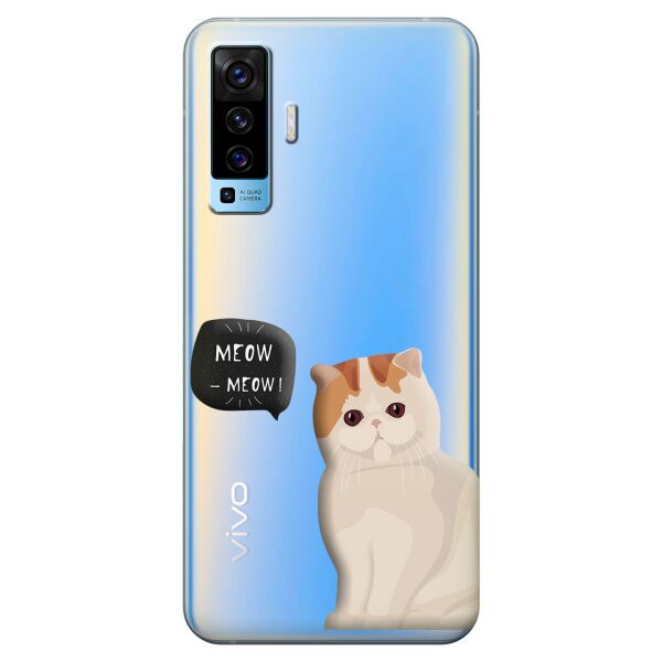 

Прозрачный силиконовый чехол iSwag для Vivo X50 с рисунком - Котенок (KS8567)