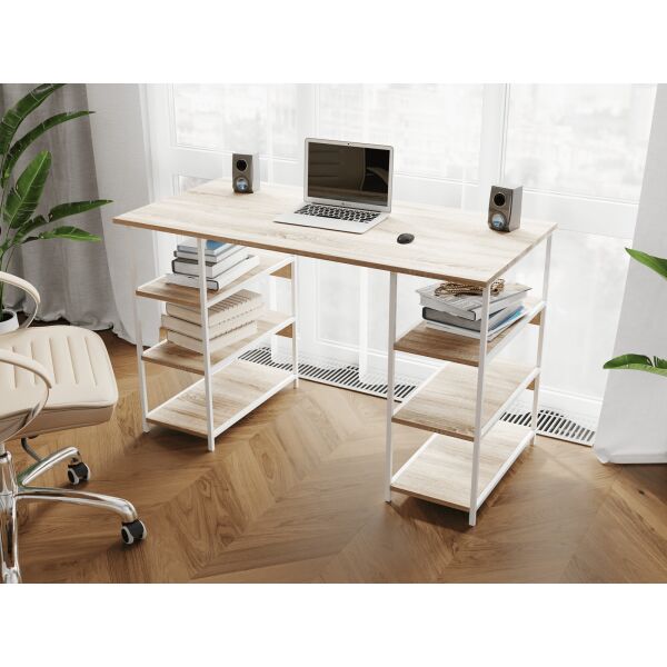 

Компьютерный стол Rimos 1400х750х600 мм ARES белый ЛДСП Дуб Сонома 16мм (Z-21_B_D)