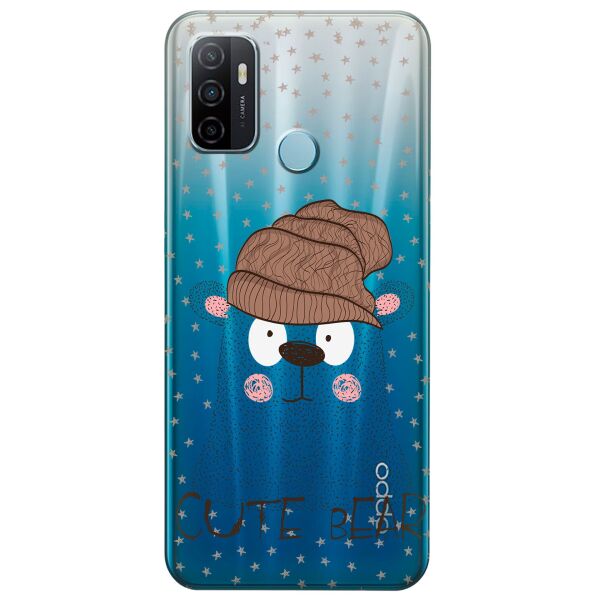 

Прозрачный силиконовый чехол iSwag для OPPO A53 с рисунком - Медведь (KS8684)