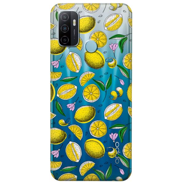 

Прозрачный силиконовый чехол iSwag для OPPO A53 с рисунком - Лимоны (KS8699)