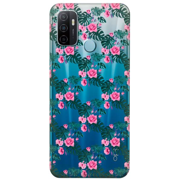 

Прозрачный силиконовый чехол iSwag для OPPO A53 с рисунком - Цветочная лиана (KS8718)