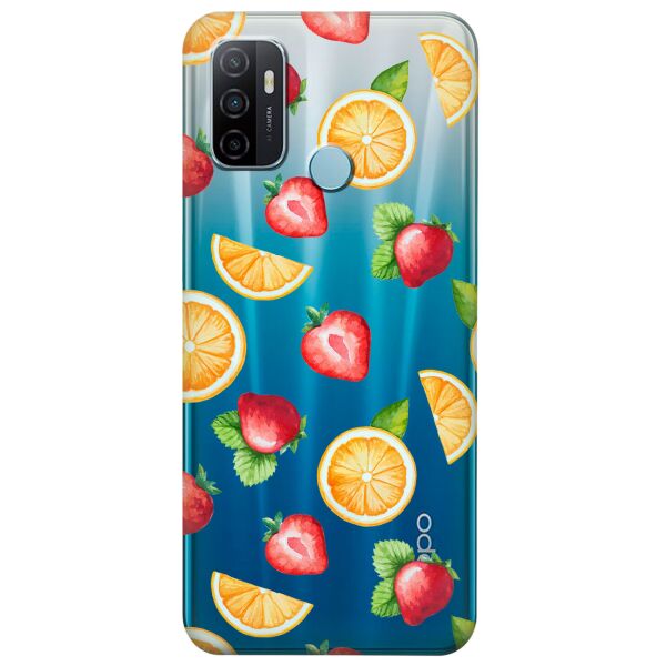 

Прозрачный силиконовый чехол iSwag для OPPO A53 с рисунком - Фруктовый дизайн (KS8720)