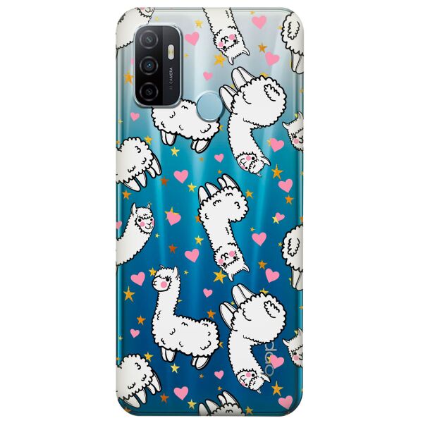 

Прозрачный силиконовый чехол iSwag для OPPO A53 с рисунком - Ламы (KS8722)