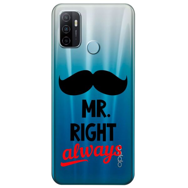 

Прозрачный силиконовый чехол iSwag для OPPO A53 с рисунком - Mr Right (KS8745)