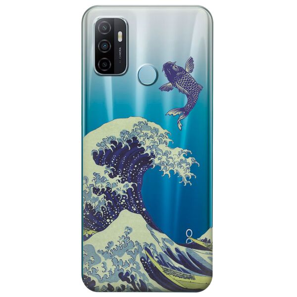

Прозрачный силиконовый чехол iSwag для OPPO A53 с рисунком - Большая волна в Канагаве (KS8750)