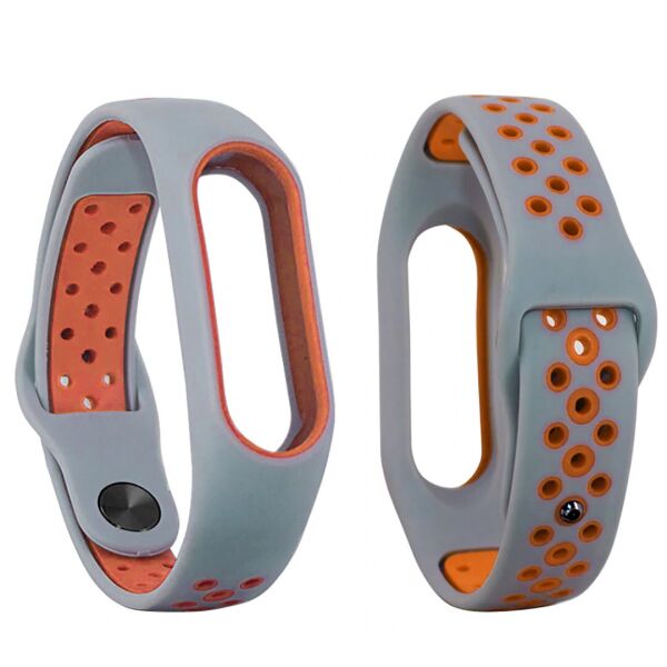 

Ремешок Double Color Strap для Xiaomi Mi Band 3/4 Серо-оранжевый