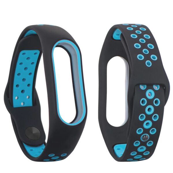 

Ремешок Double Color Strap для Xiaomi Mi Band 3/4 Черно-голубой
