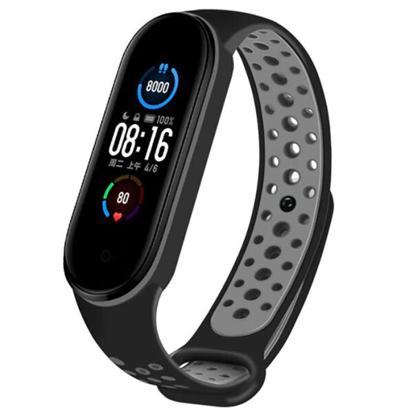 

Ремешок Double Color Strap для Xiaomi Mi Band 3/4 Черно-серый