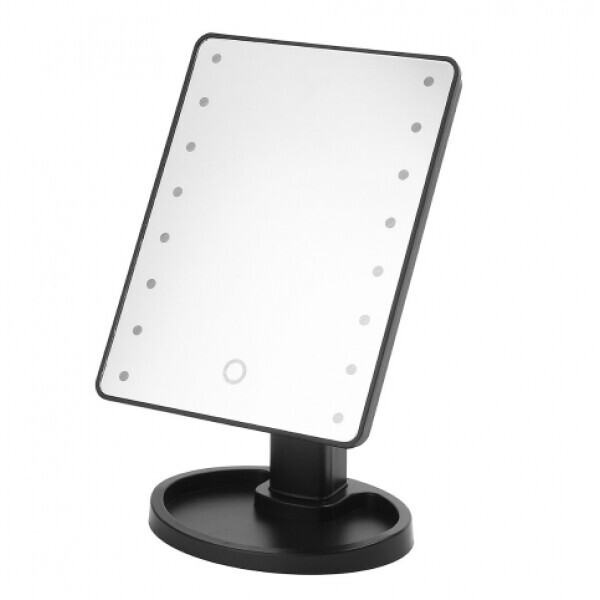 

Настольное косметическое зеркало для макияжа magic с led подсветкой черное (mg01)