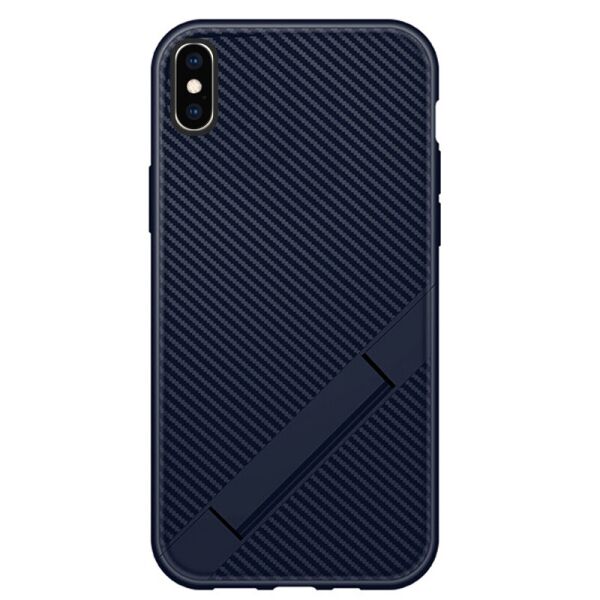 

Противоударный Защитный Термополиуретановый Чехол - Накладка Epik Magic Folding series для Apple iPhone X / XS (5.8'') с Функцией Подставки / Ребристый / Синий