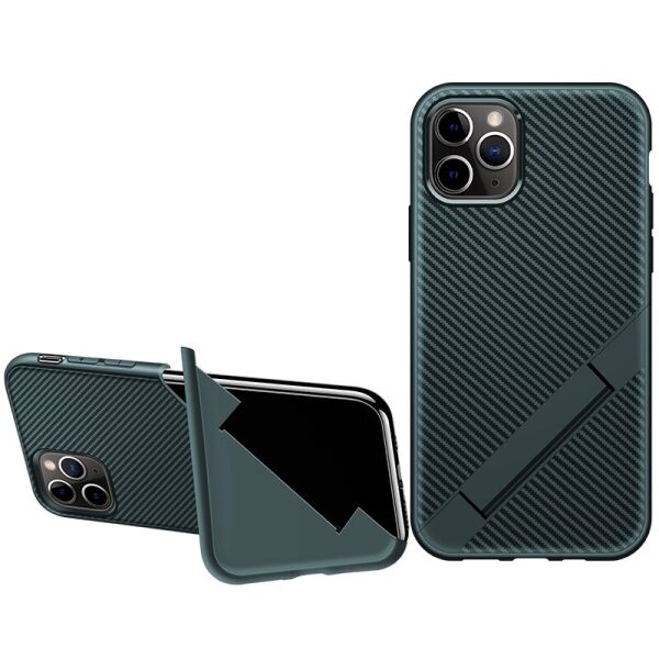 

Противоударный Защитный Термополиуретановый Чехол - Накладка Epik Magic Folding series для Apple iPhone 11 Pro (5.8'') с Функцией Подставки / Ребристый / Зеленый