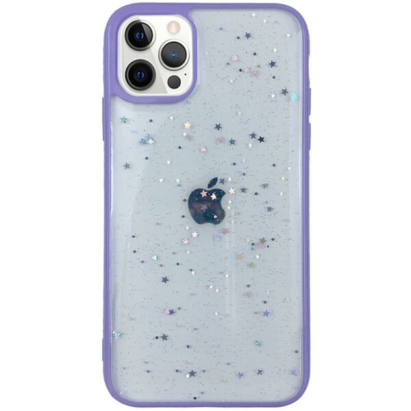 

Противоударный Защитный Термополиуретановый Чехол - Накладка Epik Shiny Stars для Apple iPhone 12 Pro / 12 (6.1'') Для Девочек / с Блестками / Поликарбонатный / Сиреневый