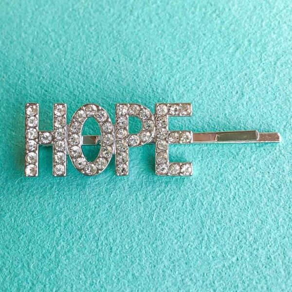 

Заколка-невидимка из серебристого металла со словом HOPE Zhimly Серебристый